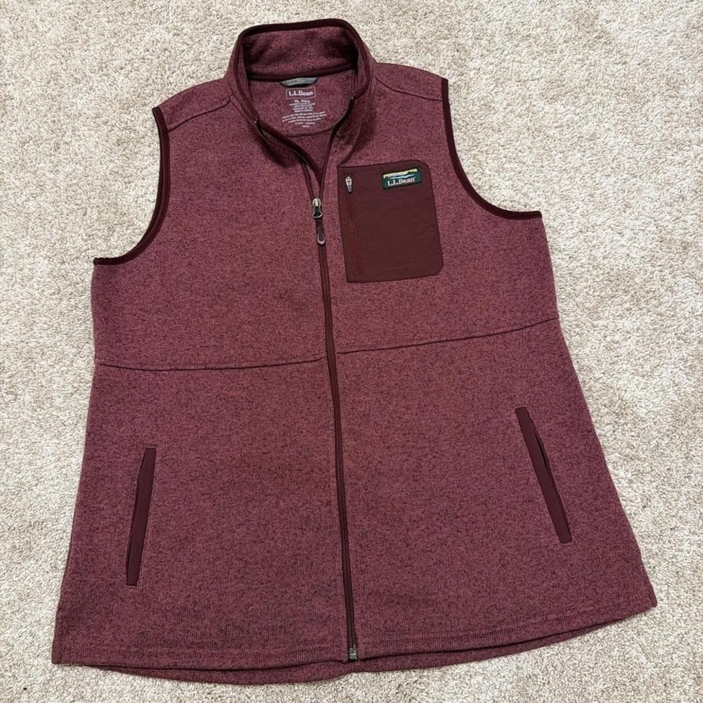 L.L.Bean‎ Full Zip Fleece Full Zip Pockets Vest | Faded Eggplant Burgundy | XL
